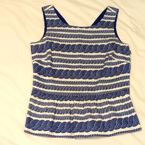 Women's Vineyard Vines nautical ropes sleeveless peplum top size 4